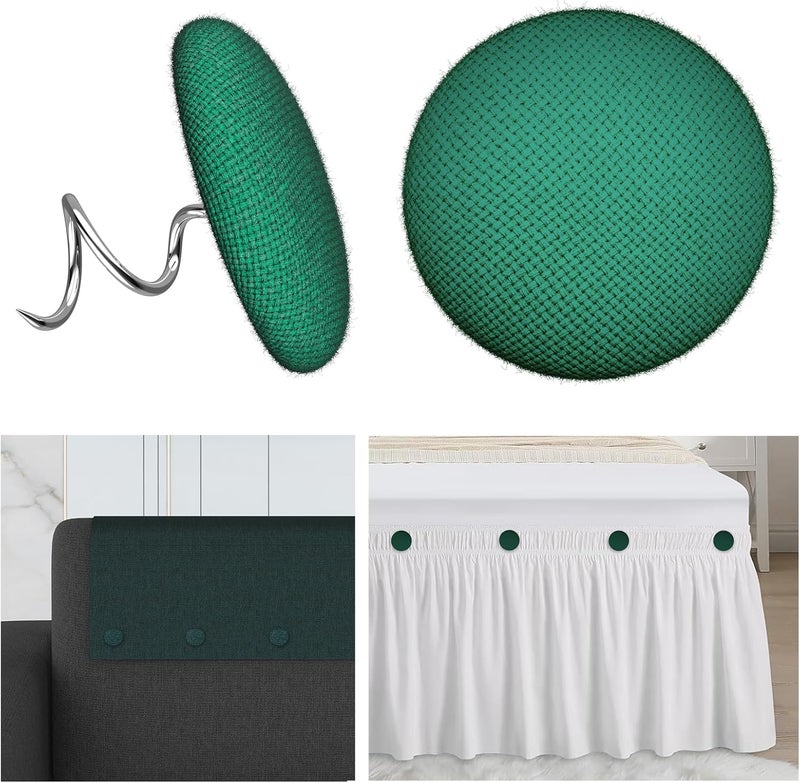 mioule 40 Pcs Upholstery Tacks Twist Pins for Slipcovers & Headliners - Bed Skirt Holders - Fabric Covered Furniture Pins for Secure Grip, No Damage（Cyan） - Image 1